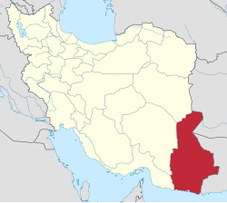 伊朗錫斯坦和俾路支斯坦省行政区地图