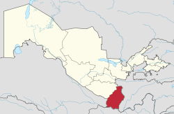 苏尔汉河州在乌兹别克斯坦的位置
