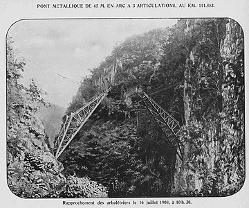 建设中的五家寨铁路桥，1908年7月16日