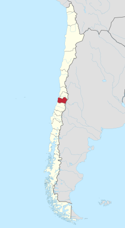 奧伊金斯將軍解放者大區在智利的位置