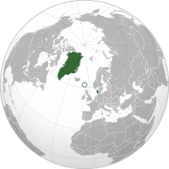 丹麦王国的位置： 格陵兰、  法罗群岛 （圈内）及  丹麦 。 王国邦联（丹麦语：Rigsfællesskabet） * 丹麦本土（丹麦语：Danmark） * 法罗群岛（丹麦语：Færøerne／法罗语：Føroyar） * 格陵兰（丹麦语：Grønland／格陵兰语：Kalaallit Nunaat）