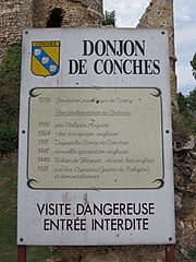 乌什地区孔什城堡（法语：Château de Conches-en-Ouche）介绍牌