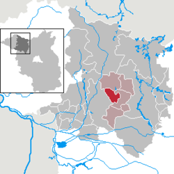 瓦尔斯莱本在东普里格尼茨-鲁平县的位置