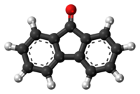 Ball-and-stick model of the fluorenone molecule