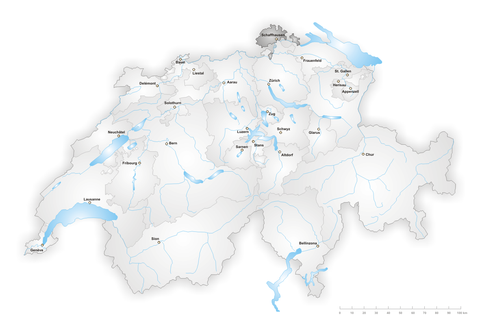 沙夫豪森州在瑞士的位置