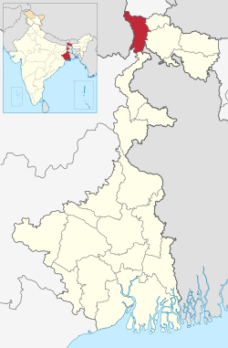 大吉嶺县在西孟加拉邦的位置