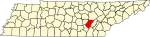 標示出布莱德索县位置的地圖
