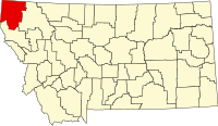 蒙大拿州林肯縣地圖