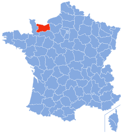 卡爾瓦多斯省在法國的位置