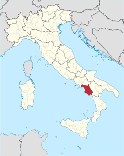 薩萊諾省在意大利的位置