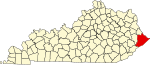 State map highlighting 派克 County