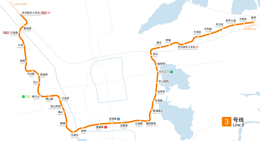 蘇州軌道交通3號線路綫圖