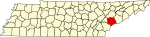 標示出布朗特县位置的地圖