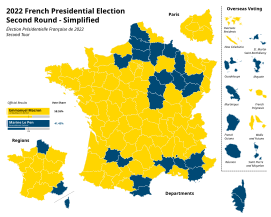 2022年法國總統選舉第二輪投票各省得票地圖