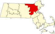 米德尔塞克斯县在马萨诸塞州的位置