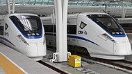 兩列CRH1E列車組列車在上海虹橋站
