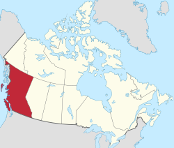 不列颠哥伦比亚省在加拿大的位置