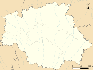 布列塔尼-达马尼亚克在热尔省的位置