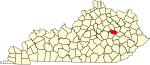 State map highlighting 鮑威爾 County