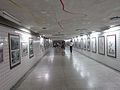 舊車站以地下道連通前後站，地下道兩側除懸掛藝術作品外，並有台鐵的老照片及圖片簡介