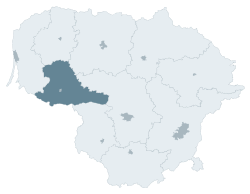 陶拉盖县在立陶宛的位置