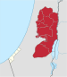 约旦河西岸（包含东耶路撒冷）在巴勒斯坦的位置图