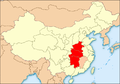 中華人民共和國成立後華中地區的範圍，其中江西有時也歸為華東地區