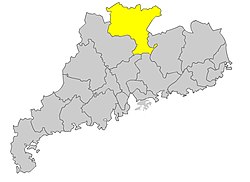 韶關市在廣東省的地理位置