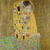 《吻》，1907-08年，奧地利美景宮美術館