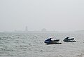 在山东省蓬莱市海面拍摄到的海市蜃楼