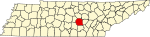 標示出沃伦县位置的地圖