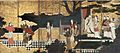模倣中國的「玄宗楊貴妃遊園」典故的日本屏風
