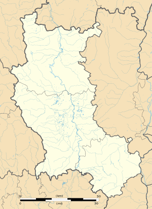 雅雷地区圣克鲁瓦在卢瓦尔省的位置
