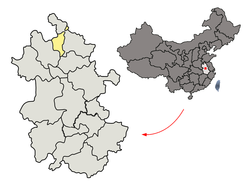 淮北市在安徽省的地理位置