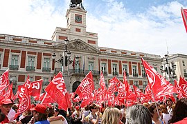 2008年，UGT在马德里太阳门广场举行示威活动