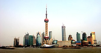 黃浦江畔的東方明珠塔