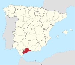 马拉加省 在西班牙的位置