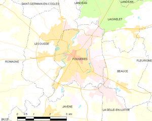 富热尔市镇地图