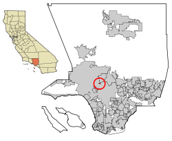 环球市在洛杉矶郡中的位置