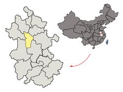 淮南市在安徽省的地理位置