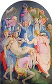 《埋葬》（Entombment）；蓬托莫；1525–1528年；木板油画； 3.12 x 1.9米；圣芬莉堂（意大利佛罗伦斯）