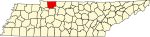 標示出蒙哥马利县位置的地圖