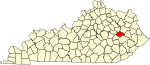 State map highlighting 沃爾夫 County
