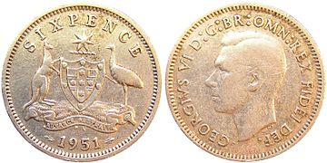 不同年代的澳元硬币