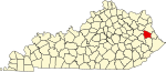 State map highlighting 約翰遜 County