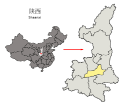 西安市在中国及陕西省的位置