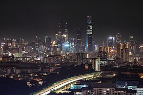 从远处拍摄的吉隆坡夜景