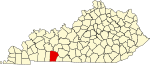 State map highlighting 洛根 County