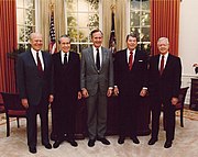 穿西裝的五位歷代美國總統