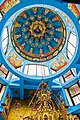芝加哥一希腊天主教教会的圆顶的内层，其中以拜占庭教会风格的耶稣像。